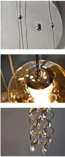 ZMH Pendelleuchte LED Höhenverstellbar Kronleuchter Glas Wohnzimmerlampe, Warmweiß, 15 Flammig Bild 1