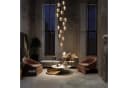 ZMH Pendelleuchte LED Höhenverstellbar Kronleuchter Glas Wohnzimmerlampe, Warmweiß, 15 Flammig Bild 3
