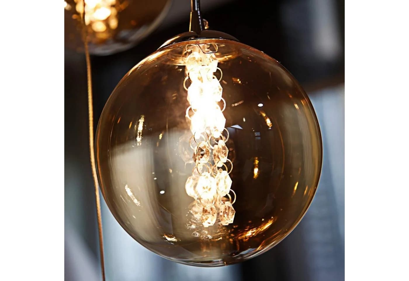 ZMH Pendelleuchte LED Höhenverstellbar Kronleuchter Glas Wohnzimmerlampe, Warmweiß, 15 Flammig - Bild 5