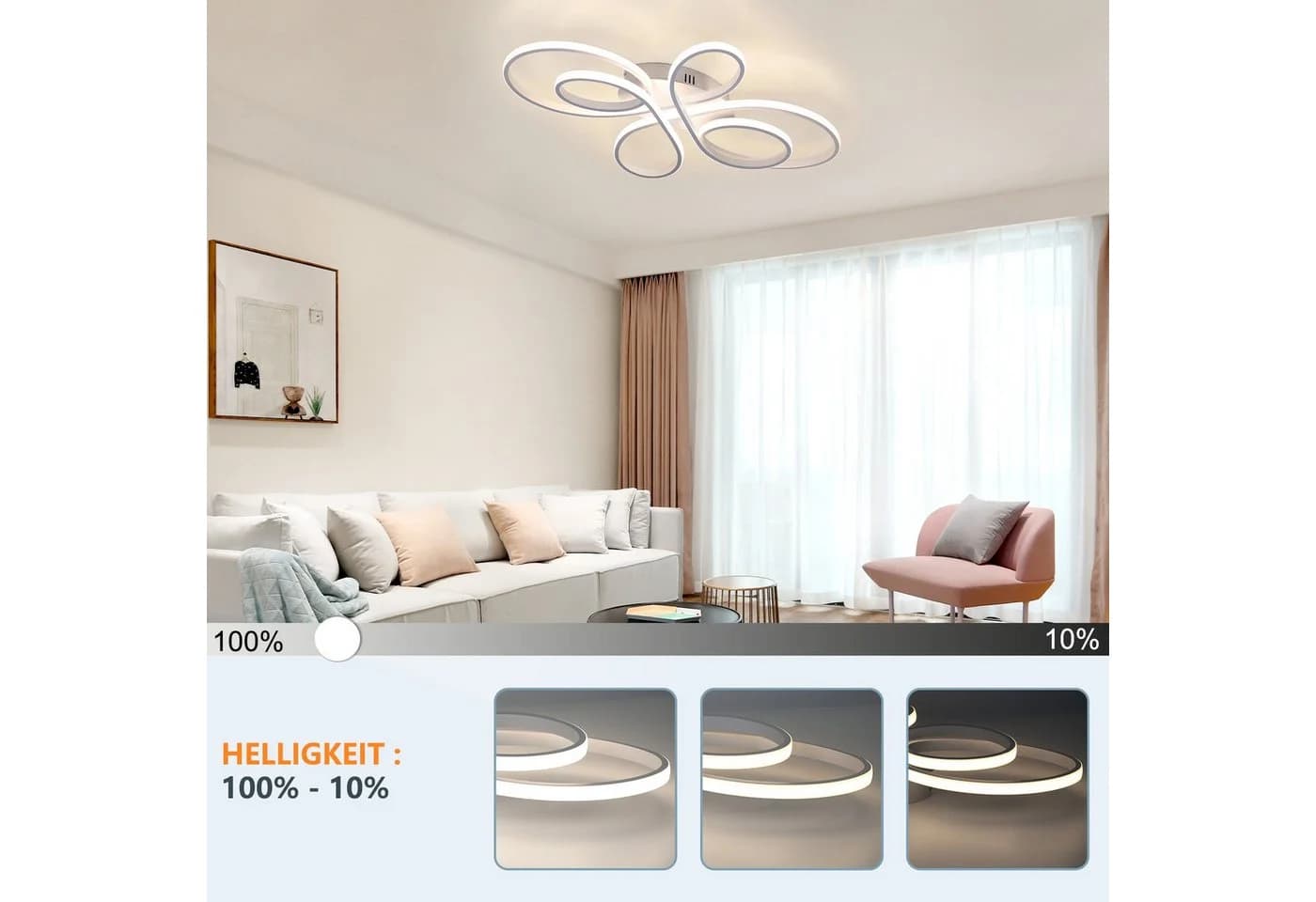 ZMH LED Deckenleuchte Modern Schmetterlingforming Weiß