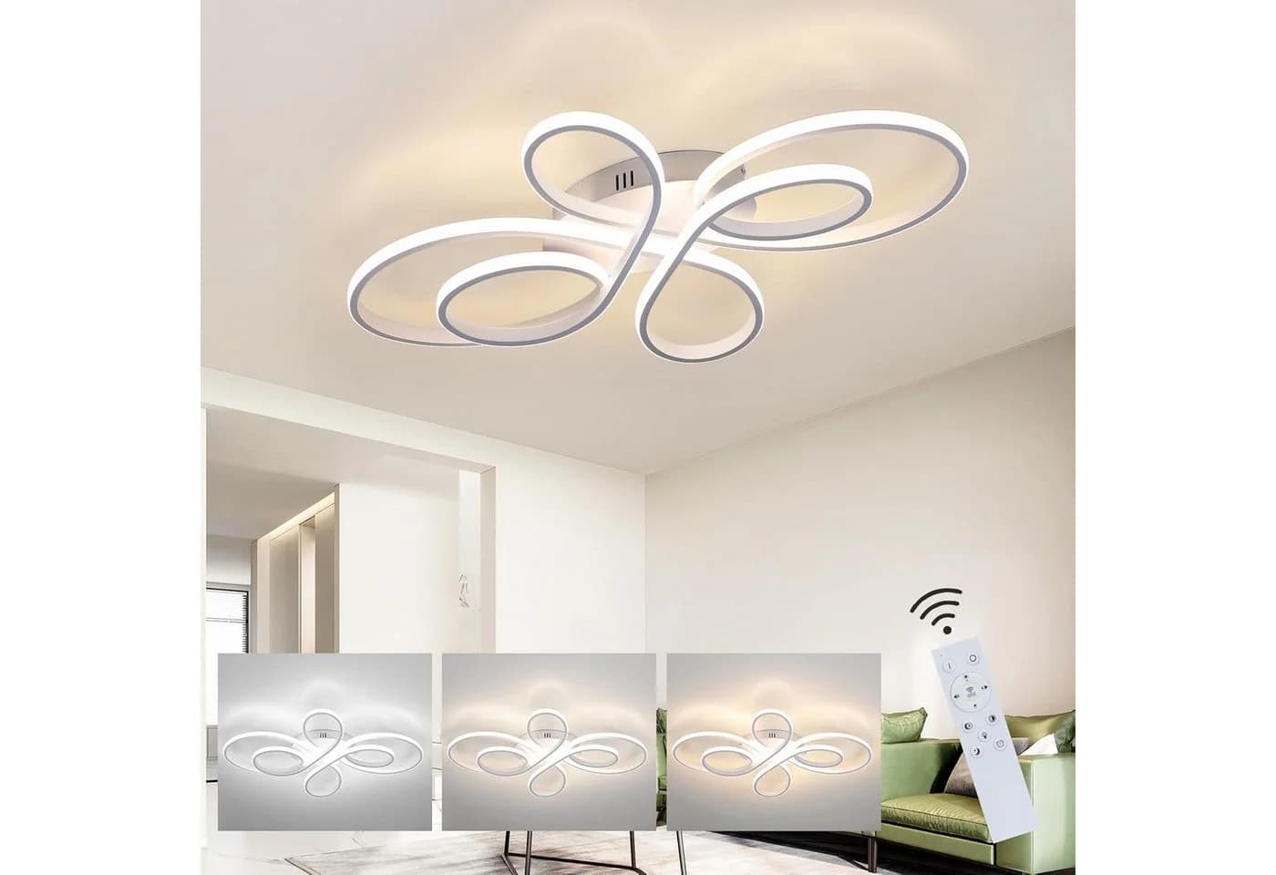ZMH LED Deckenleuchte Modern Schmetterlingforming Weiß - Bild 2