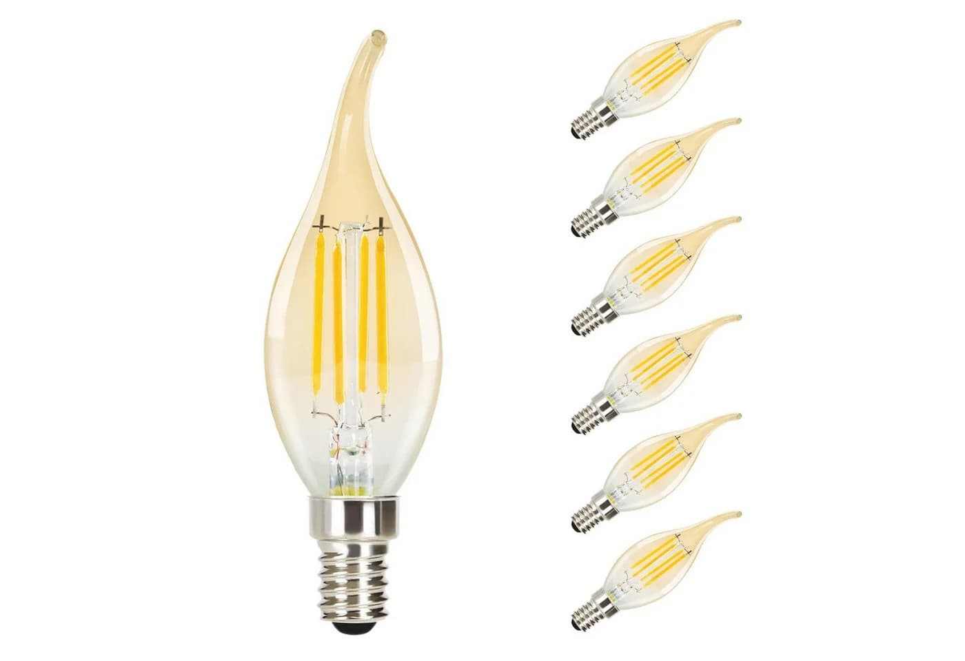 ZMH LED-Leuchtmittel 6X Glühbirne E14 4W Retro Dekorative Kerzenbirne C35L Warmweiß Antike - Bild 2