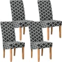 UE Stock Stuhlhusse 4er Set Schwarz Weiß Elastische Esszimmerstuhlhussen Bild 2