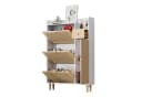 Refined Living Schuhschrank Rattan Weiß Massivholz Bild 2