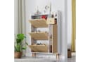 Refined Living Schuhschrank Rattan Weiß Massivholz Bild 3