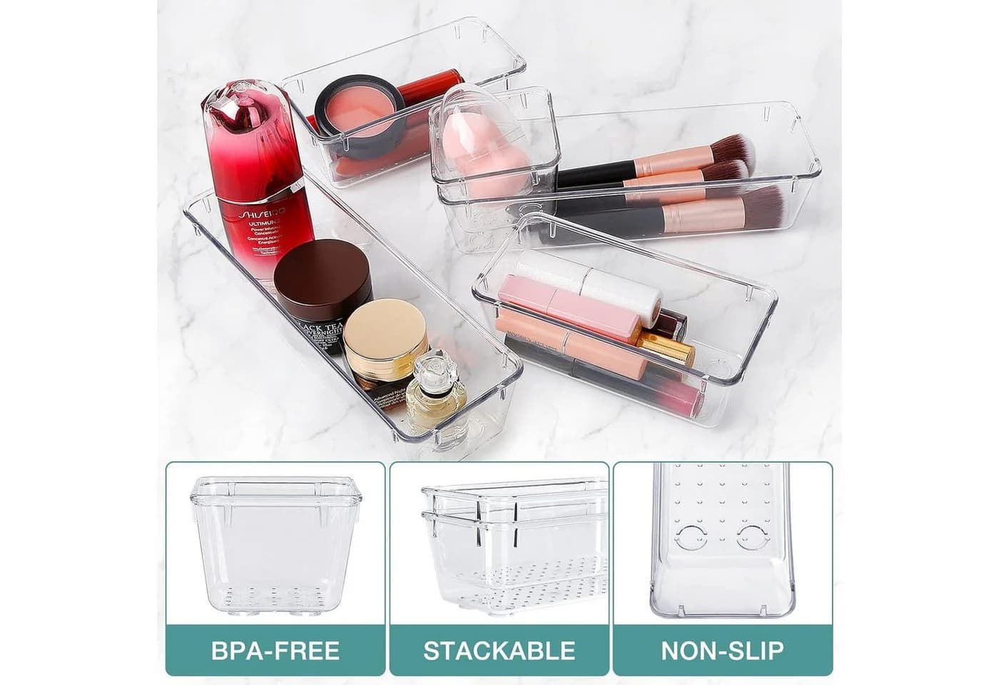 Refined Living Organizer Schubladen-Organizer-Set 16-tlg. Transparent