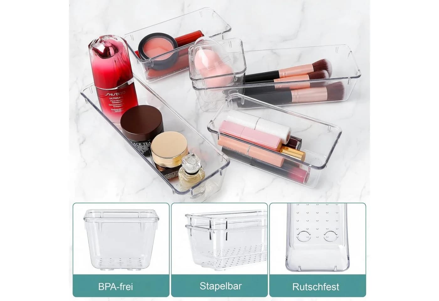 Refined Living Organizer Schubladen-Organizer-Set 16-tlg. Transparent - Bild 3
