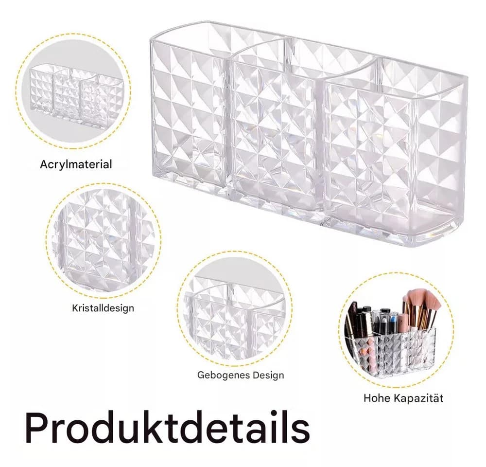 SURFOU Kosmetikpinsel-Organizer Kristall Acryl Transparent - Bild 4