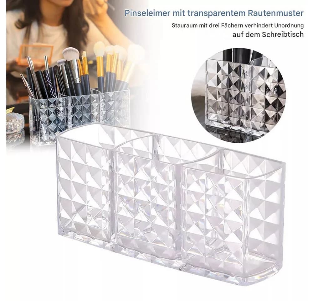 SURFOU Kosmetikpinsel-Organizer Kristall Acryl Transparent - Bild 5