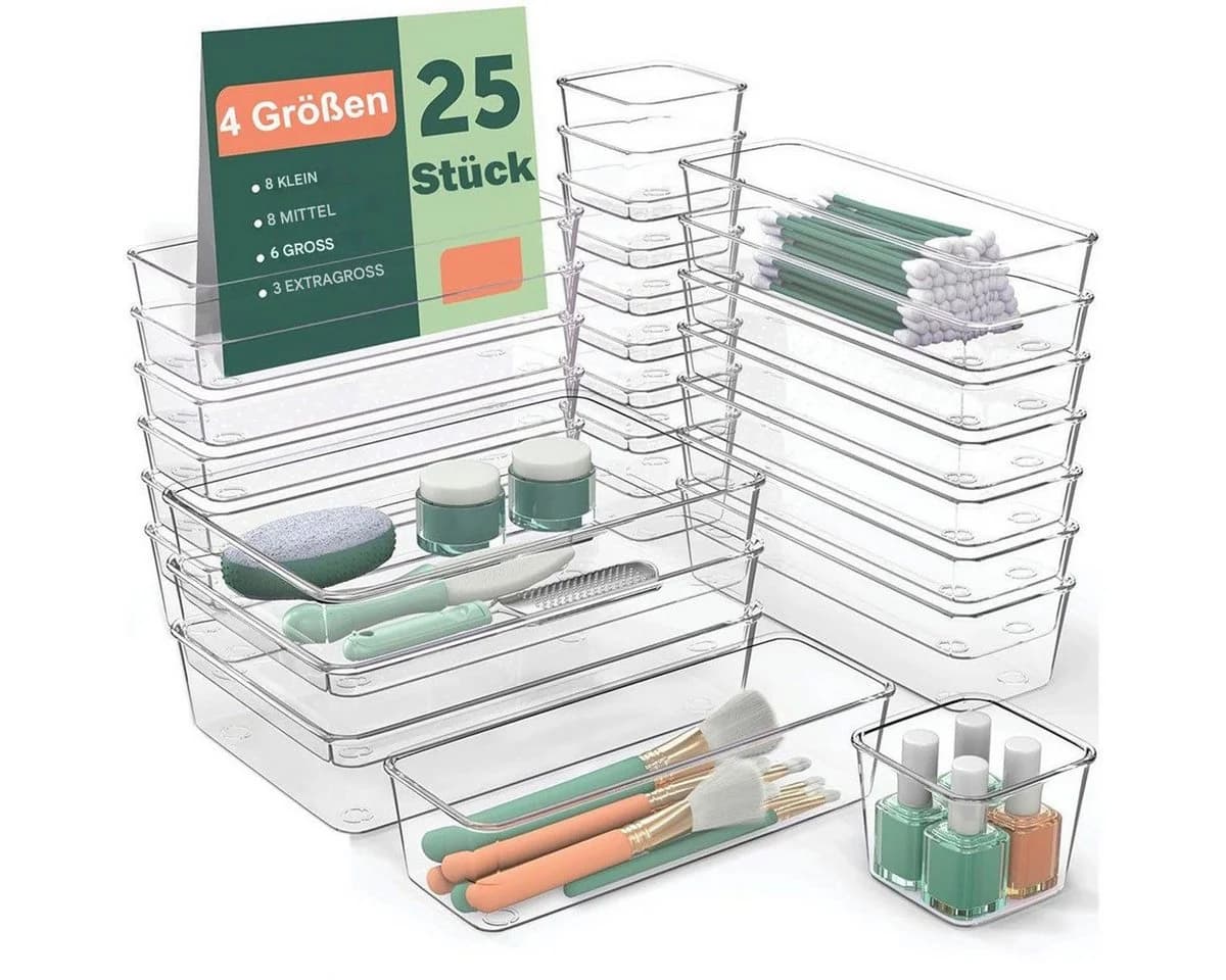 SURFOU Schubladen Organizer 25 St. Transparent Stapelbar - Bild 2