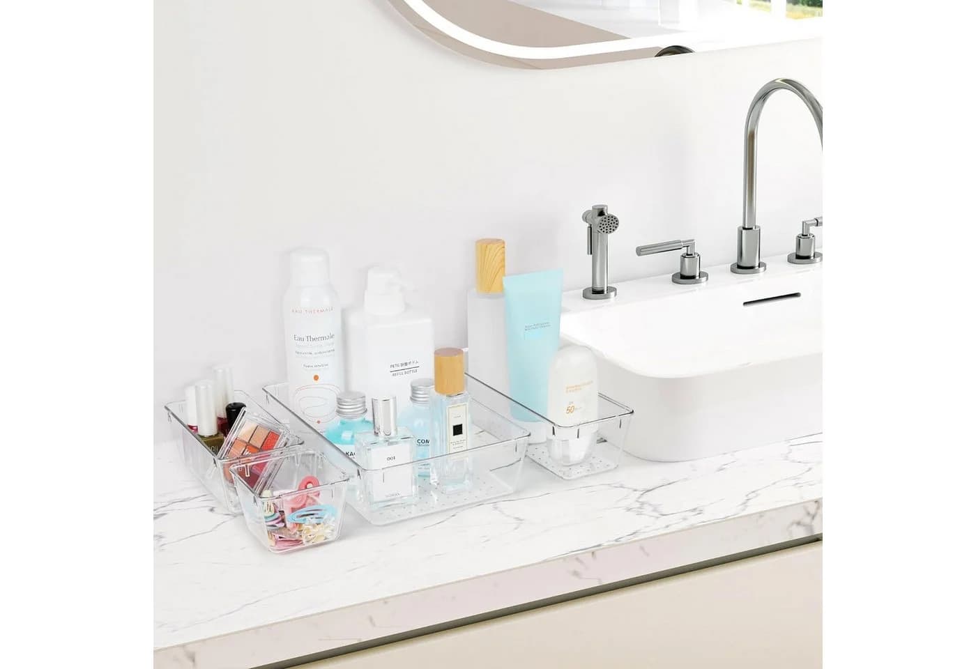 SURFOU Schubladen Organizer 25 St. Transparent Stapelbar - Bild 5