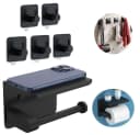 SURFOU Toilettenpapierhalter Selbstklebend Edelstahl Schwarz Bild 2