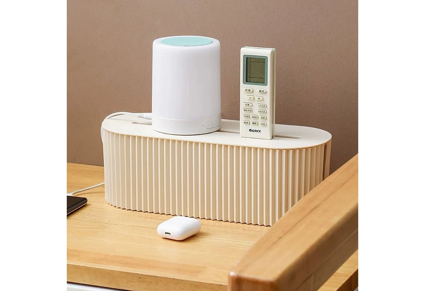 SURFOU Kabelbox Beige/Grau Kunststoff