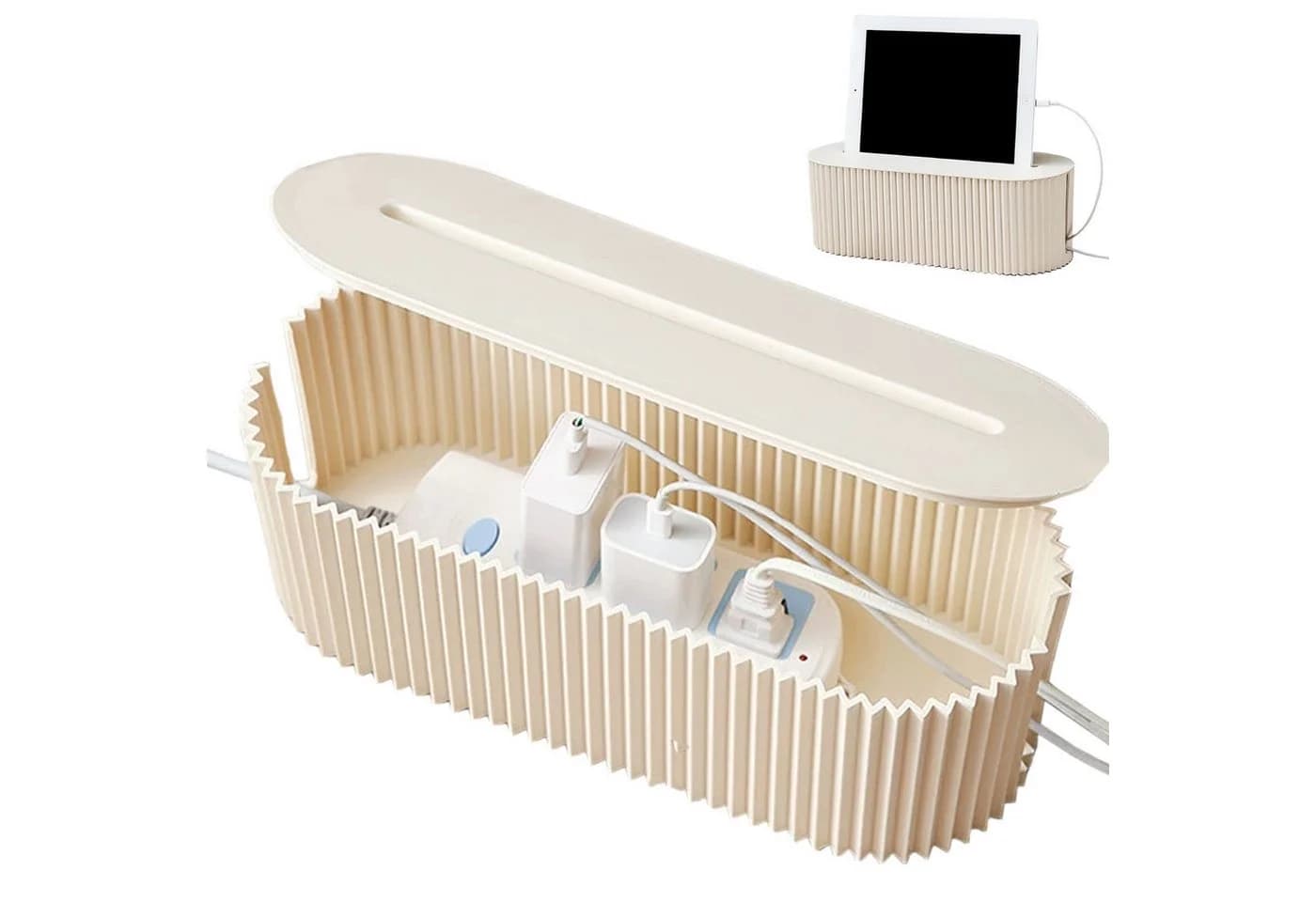 SURFOU Kabelbox Beige/Grau Kunststoff - Bild 2