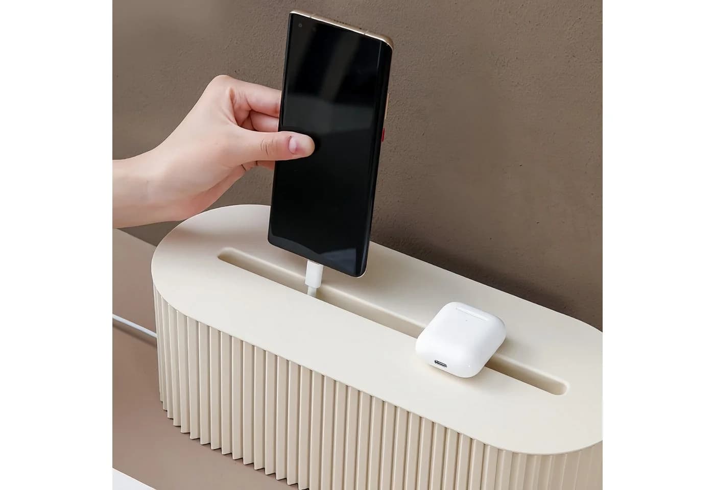 SURFOU Kabelbox Beige/Grau Kunststoff - Bild 3