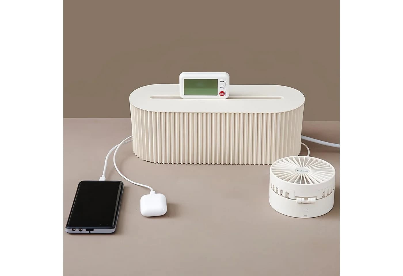 SURFOU Kabelbox Beige/Grau Kunststoff - Bild 4