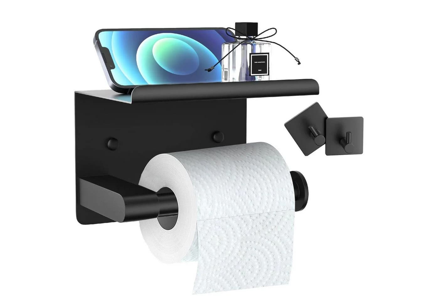 SURFOU Toilettenpapierhalter Edelstahl Schwarz/Silber - Bild 2