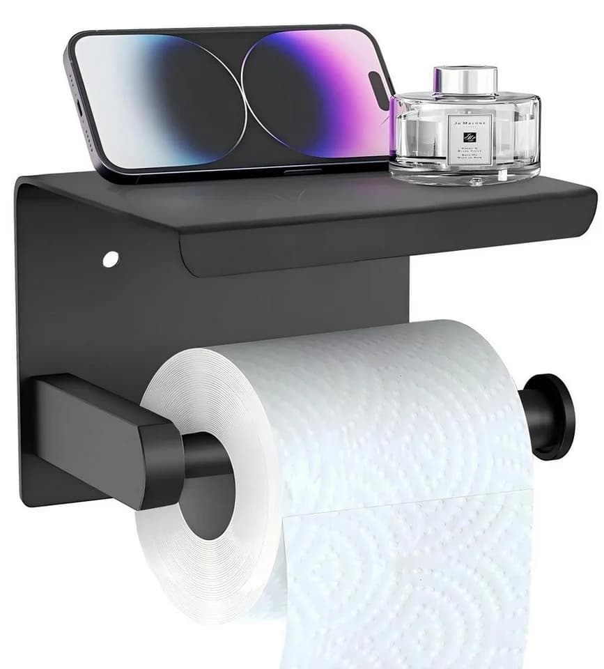 Moderner Toilettenpapierhalter aus Edelstahl SUS304, Schwarz - Bild 2