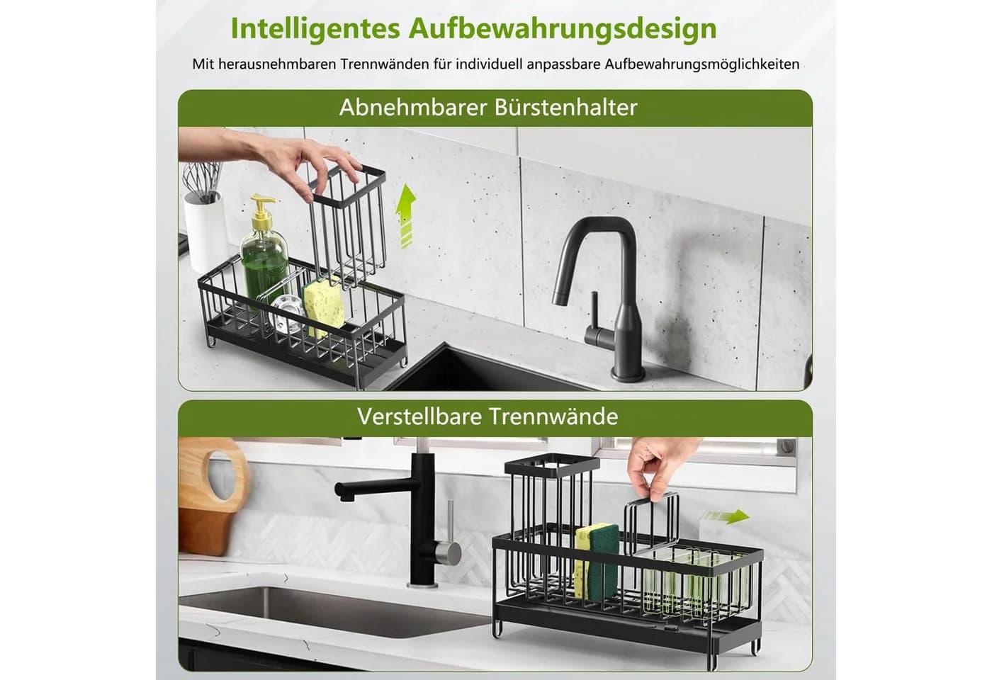 Refined Living Küchenorganizer-Set Spülbecken Organizer Schwammhalter - Bild 5