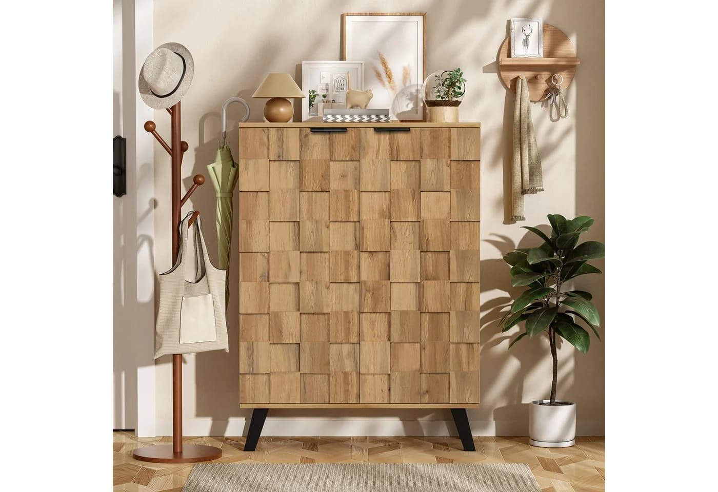 Refined Living Schuhschrank Moderner Sideboard mit 5 Fächern, Aufbewahrungsschrank - Bild 3