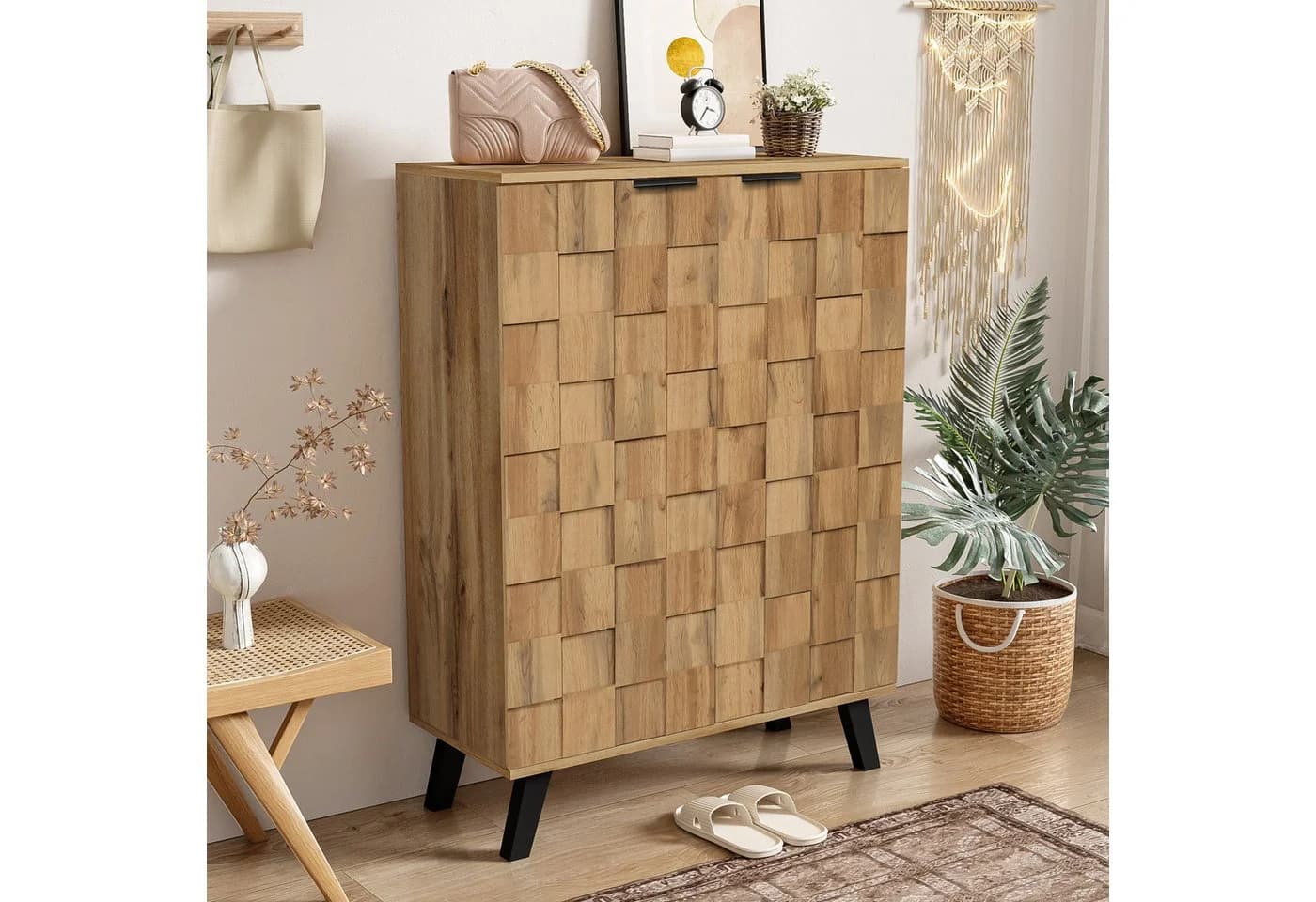 Refined Living Schuhschrank Moderner Sideboard mit 5 Fächern, Aufbewahrungsschrank - Bild 5