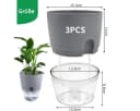 Refined Living Kräutertopf mit Selbstbewässerung, 3er Set Grau Bild 1