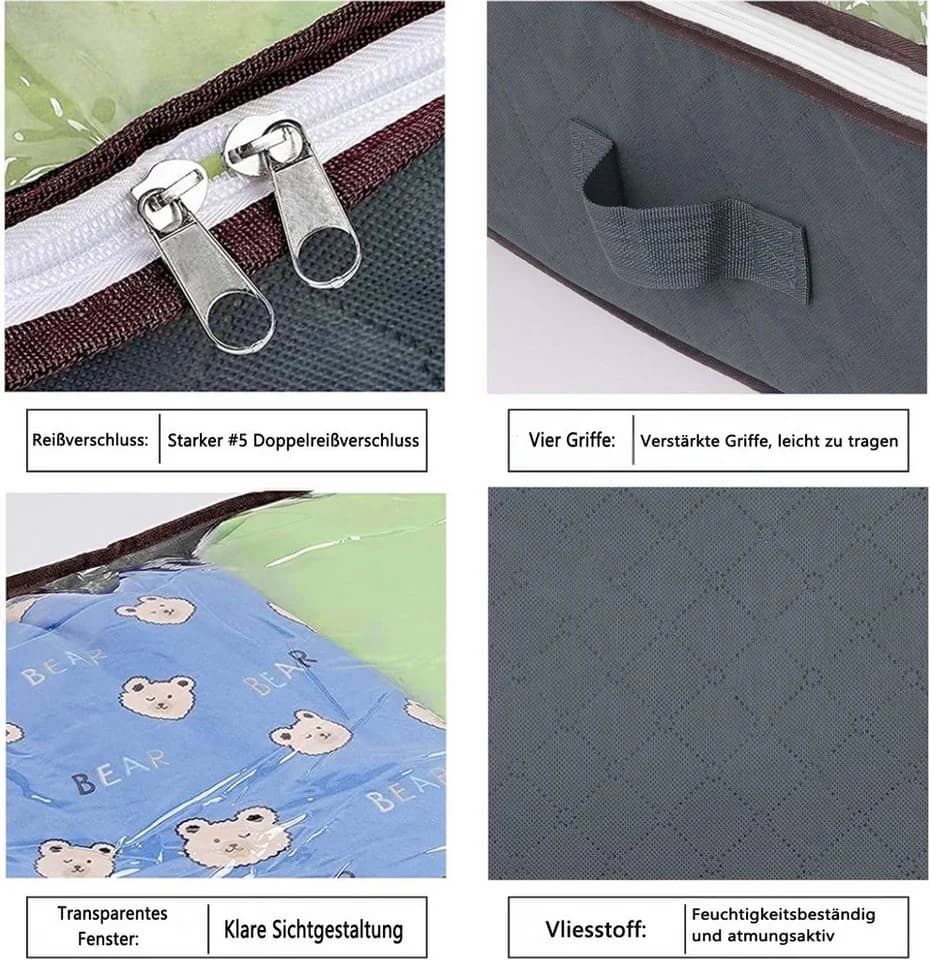 Refined Living Unterbettkommode 90L Aufbewahrungstaschen Grau - Bild 5