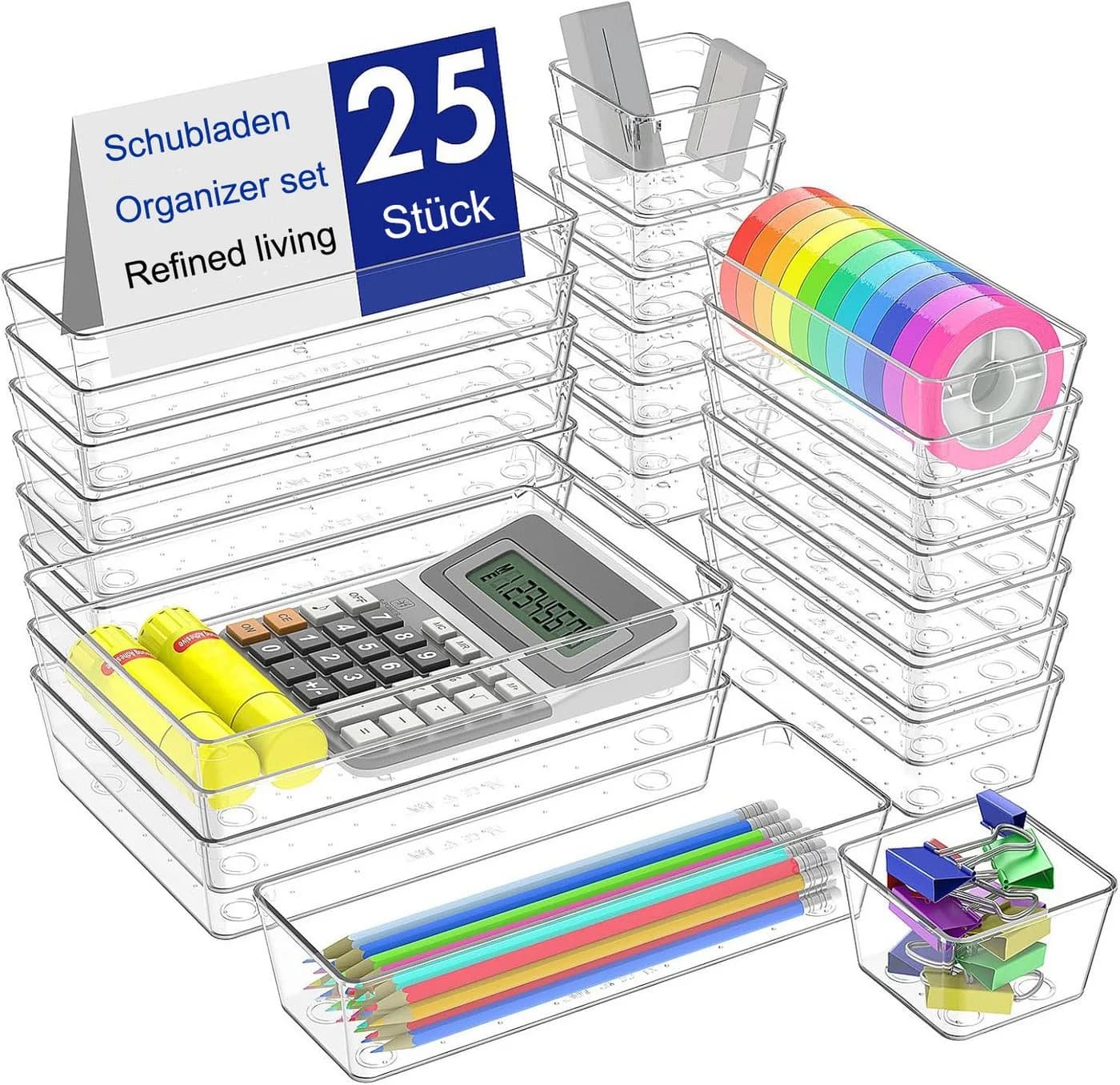Refined Living Organizer-Set 25-tlg. Transparent Kunststoff - Bild 2