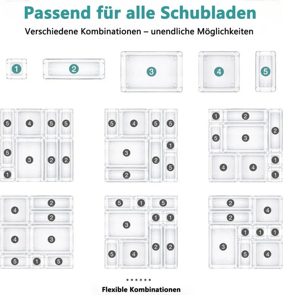 Refined Living Organizer-Set 25-tlg. Transparent Kunststoff - Bild 4