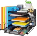 Refined Living Schreibtisch-Organizer Schwarz mit Schublade und Stifthalter Bild 2