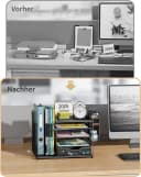 Refined Living Schreibtisch-Organizer Schwarz mit Schublade und Stifthalter Bild 5