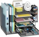 Refined Living Schreibtisch Organizer Schwarz Metall 5 Fächer Bild 2