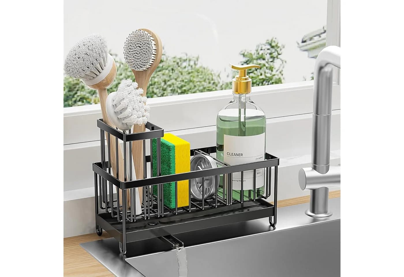 Refined Living Geschirrständer 2-in-1 Küchenorganizer-Set Schwarz - Bild 3