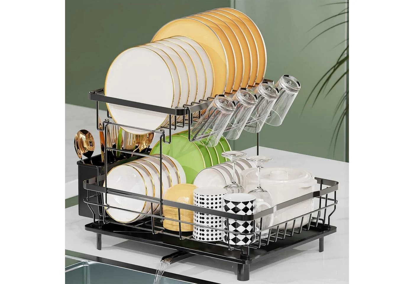Refined Living Geschirrständer & Spülbecken Organizer Set Schwarz