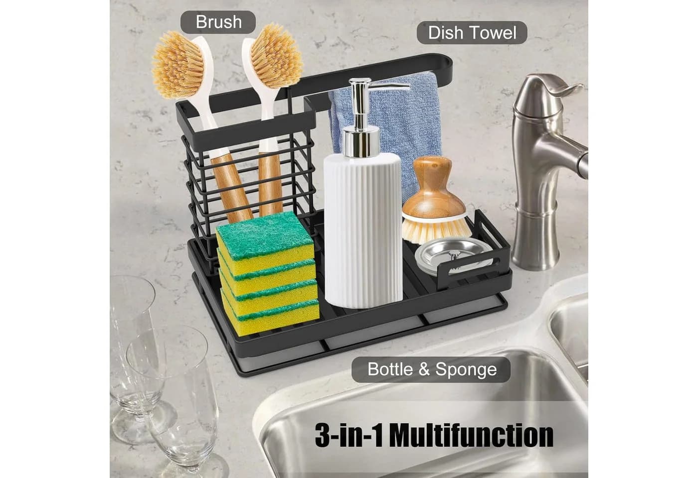 Refined Living Geschirrständer & Spülbecken Organizer Set Schwarz - Bild 3