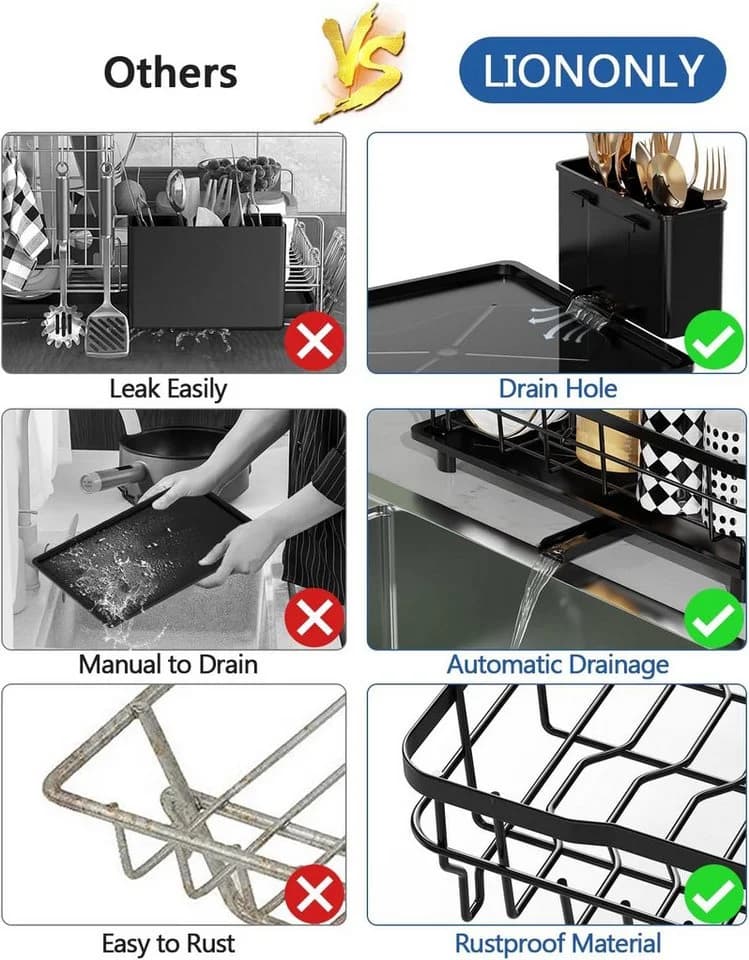 Refined Living Geschirrständer & Spülbecken Organizer Set Schwarz - Bild 4
