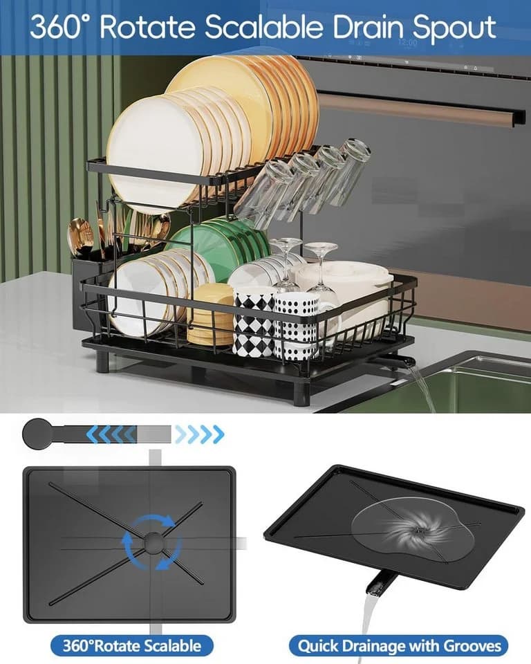Refined Living Geschirrständer & Spülbecken Organizer Set Schwarz - Bild 5