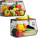 Refined Living Obstkorb 2er Set Schwarz mit Holzdeckel Bild 2