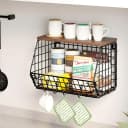 Refined Living Obstkorb 2er Set Schwarz mit Holzdeckel Bild 3