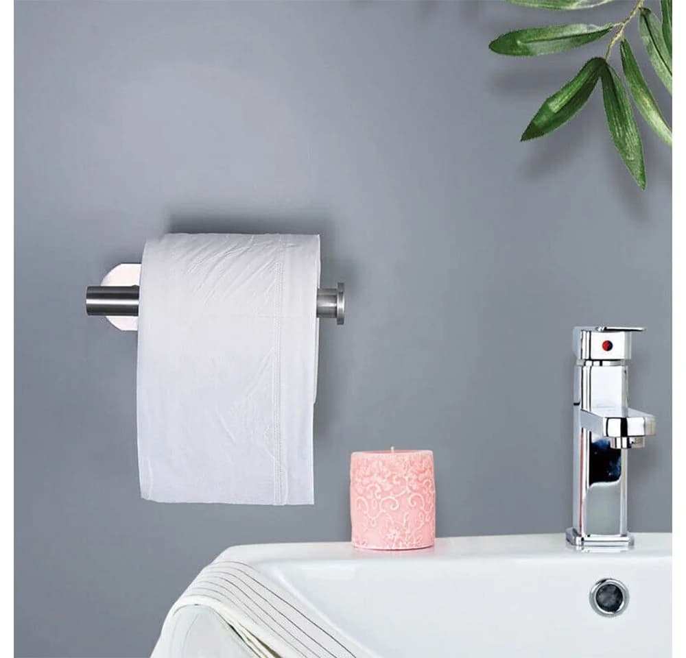 Refined Living Toilettenpapierhalter Edelstahl Selbstklebend Silber - Bild 5