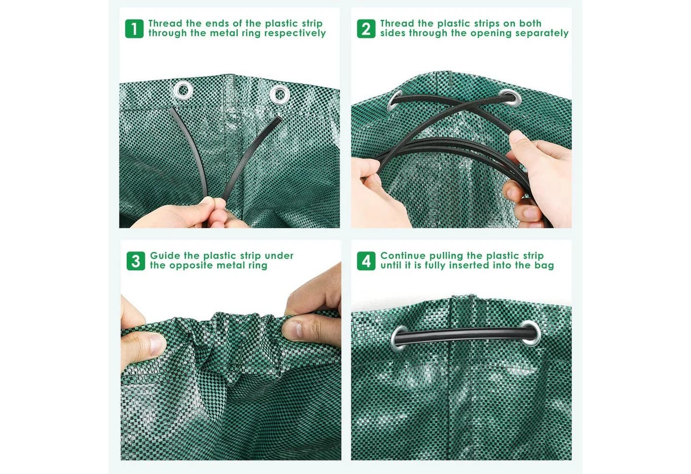 SURFOU Gartensack 3er-Set 272L Grün Polypropylen - Bild 4