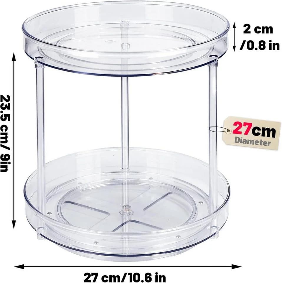 SURFOU Schminktisch Organizer 2-stöckig 360° drehbar 27 cm - Bild 5