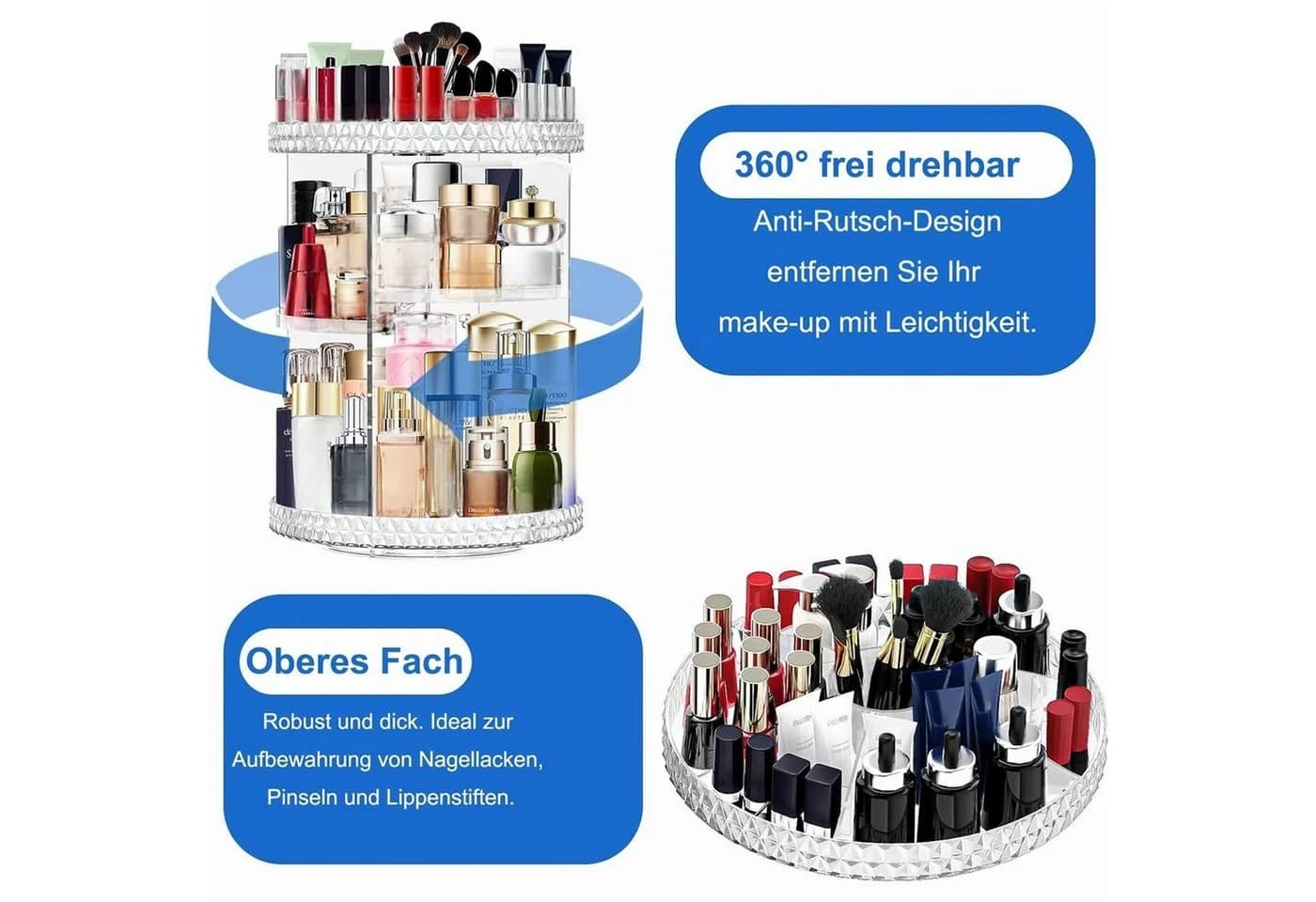 SURFOU 360° Drehbarer Make-up Organizer Kosmetik Organizer - Bild 4