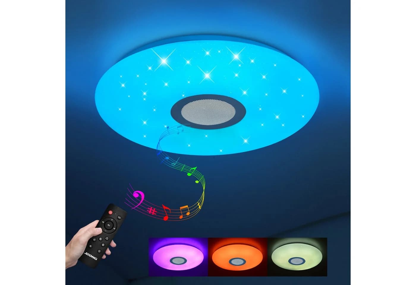 JDONG LED Deckenleuchte Dimmbar mit Bluetooth-Lautsprecher RGBW Farbwechsel - Bild 2