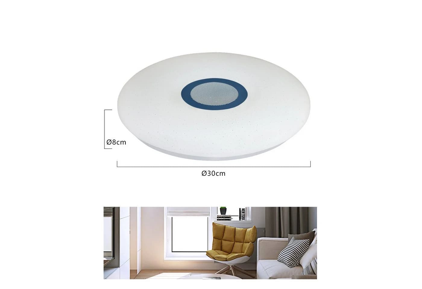 JDONG LED Deckenleuchte Dimmbar mit Bluetooth-Lautsprecher RGBW Farbwechsel - Bild 5