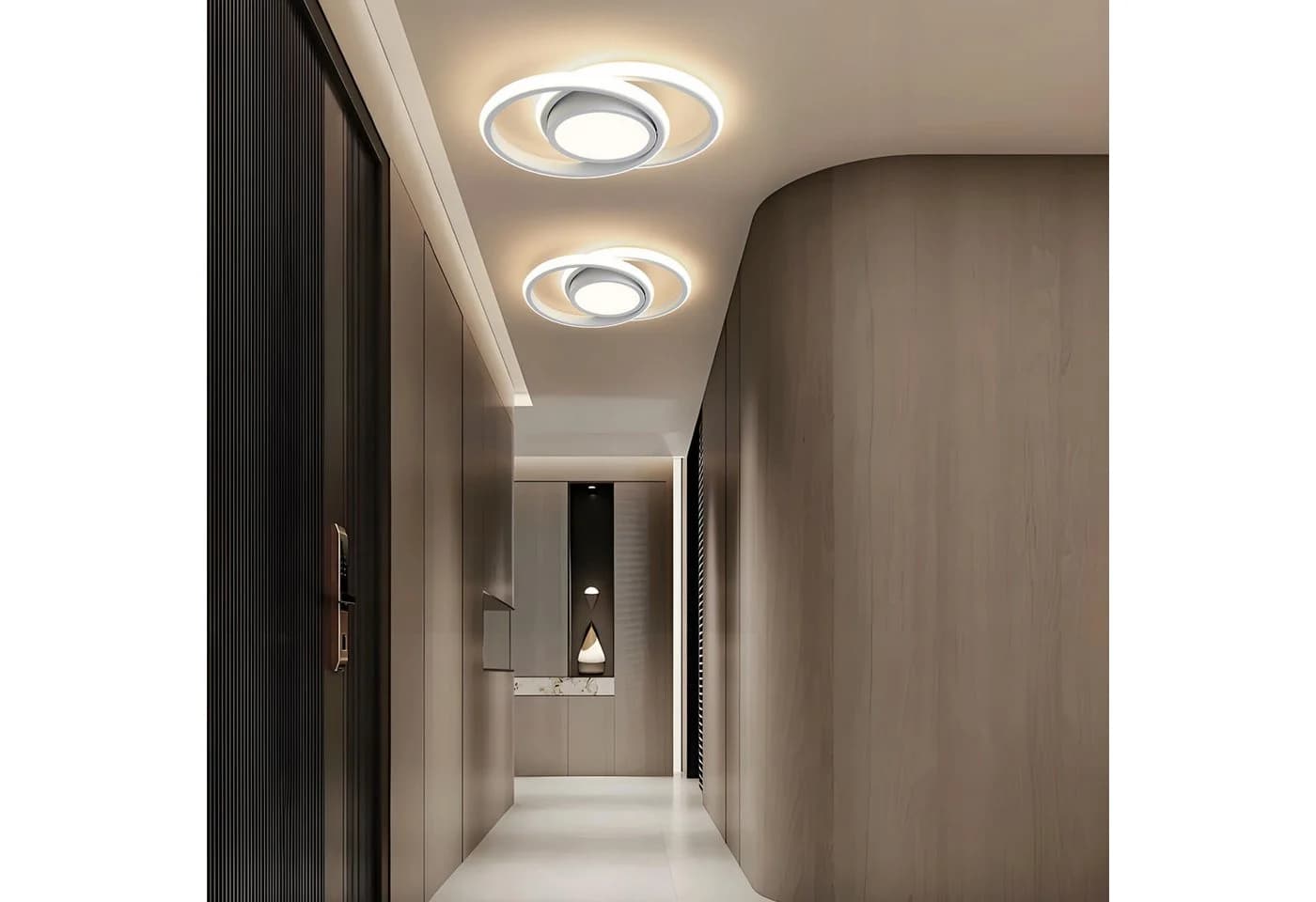 JDONG LED Deckenleuchte Schwarz/Weiß 30/32cm 4000K 2000LM