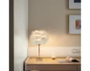 JDONG Tischleuchte Weiße Feder, Deko Lampe Wohnzimmer 30cm, E27, Nachttischlampe Gold Sockel Bild 3