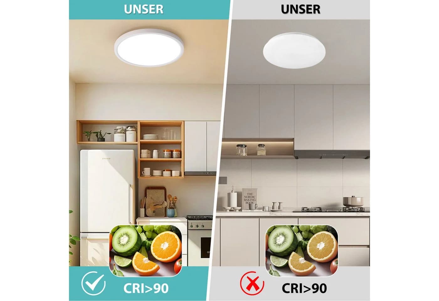 JDONG LED Deckenleuchte Flach Rund Weiß - Bild 4