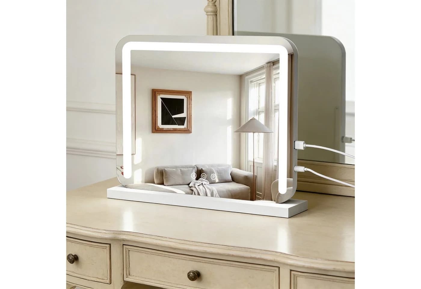 JDONG Schminkspiegel mit Beleuchtung 32*25/50*40/58*43/80*60 CM - Bild 2