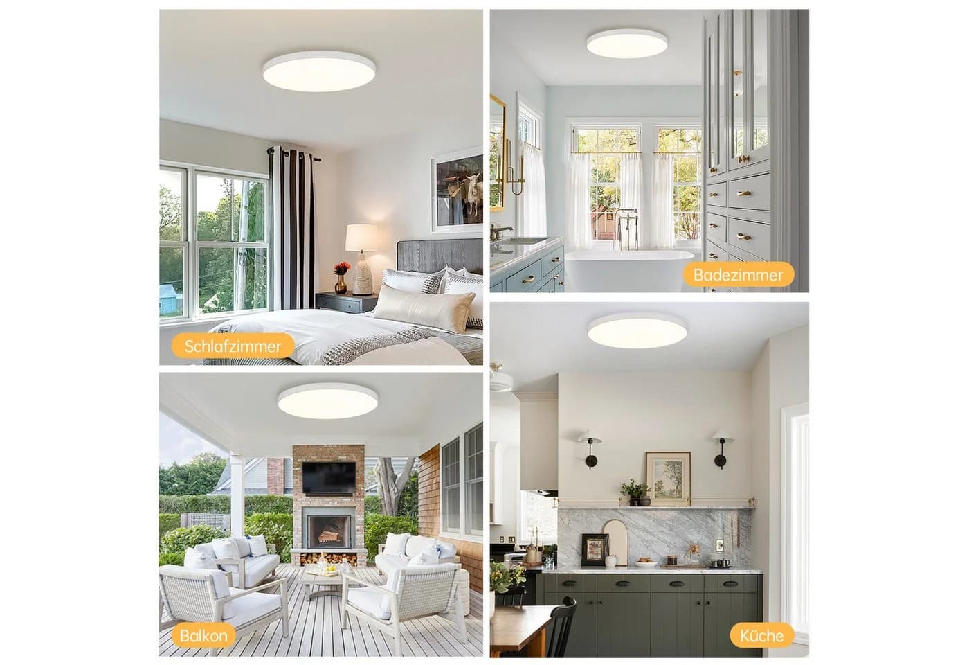 JDONG LED Deckenleuchte Rund Weiß 37/45 cm Warmweiß 3000K - Bild 5